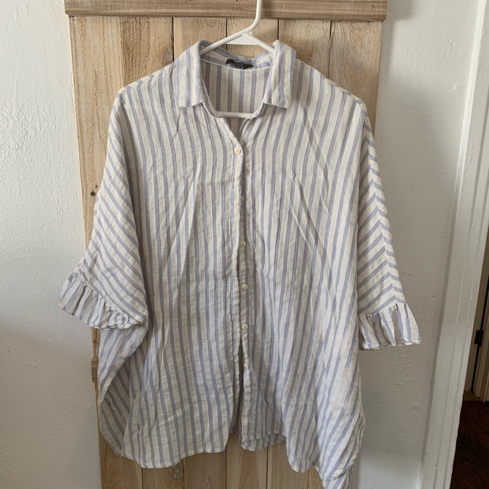 Vintage Oversized Linen Button Down